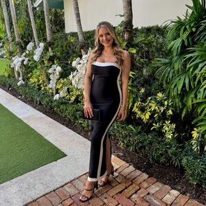 Black & White Bandage Maxi Gown